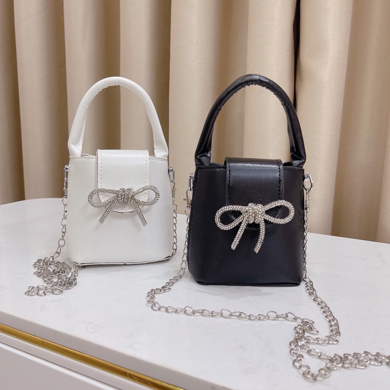 Túi quai tag nơ đính đá siu rẻ đẹp cute size13