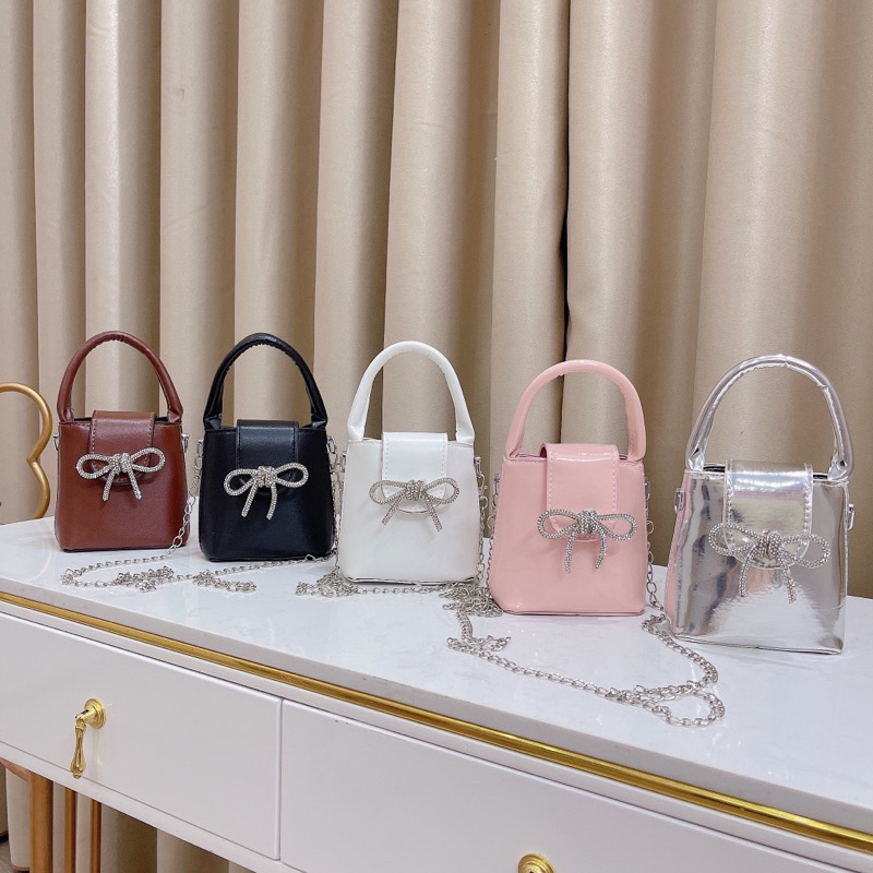 Túi quai tag nơ đính đá siu rẻ đẹp cute size13