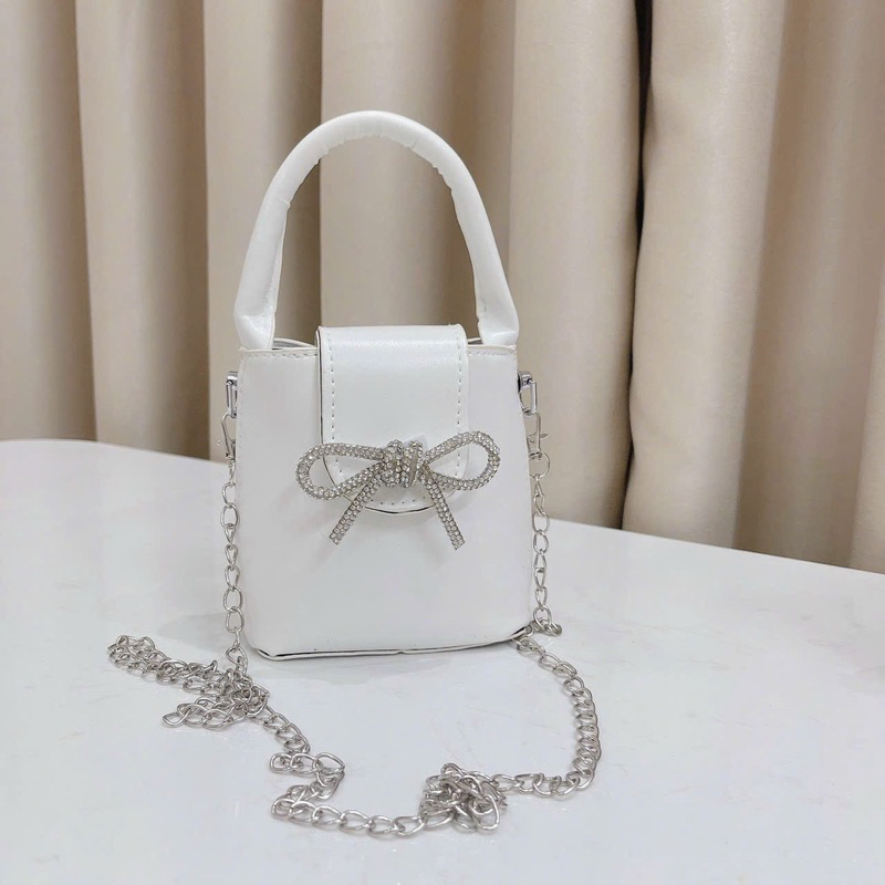 Túi quai tag nơ đính đá siu rẻ đẹp cute size13