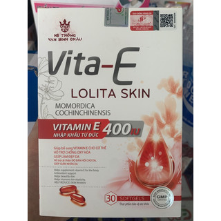 Vita E lolita skin- viên uống Vitamin E đỏ bổ sung tinh dầu hoa anh thảo