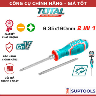 Tua vít 2 đầu total tht250206 tô vít 2 trong 1 chất liệu thép cr-v, siêu cứng, bền bỉ
