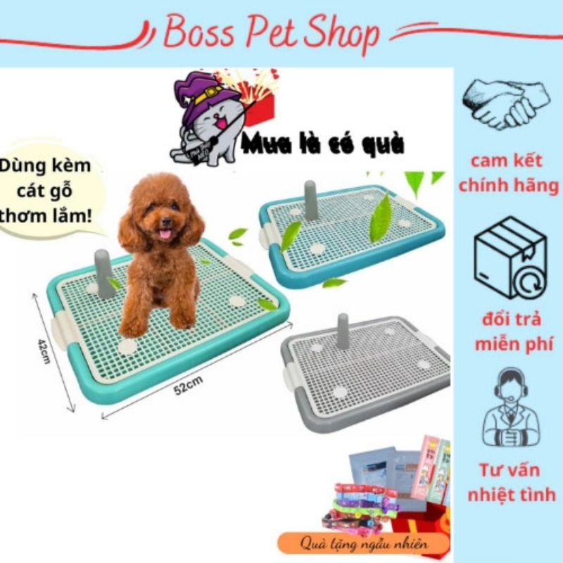 Khay vệ sinh cho chó, tặng kèm cột, khay hướng dẫn cún đi vệ sinh