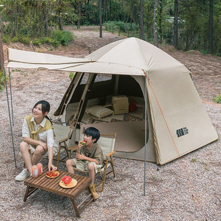 Lều cắm trại lục giác siêu lớn, 2 lớp riêng biệt tăng cường chống thấm, cách nhiệt chống nắng nóng