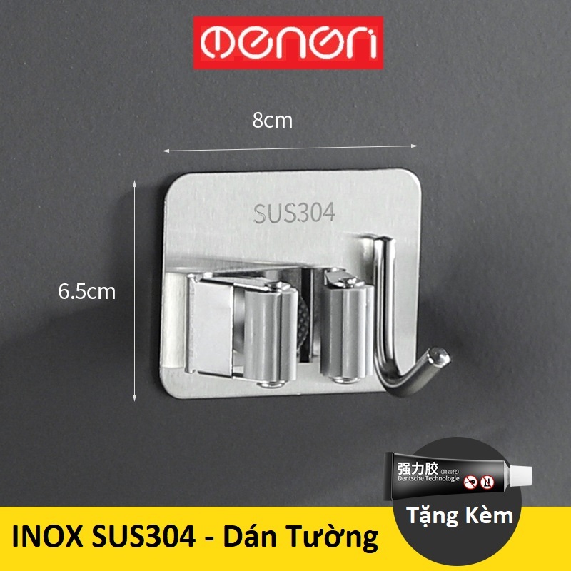 Móc Treo Cây Lau Nhà INOX 304 Dán Tường Gạch Men- OENON