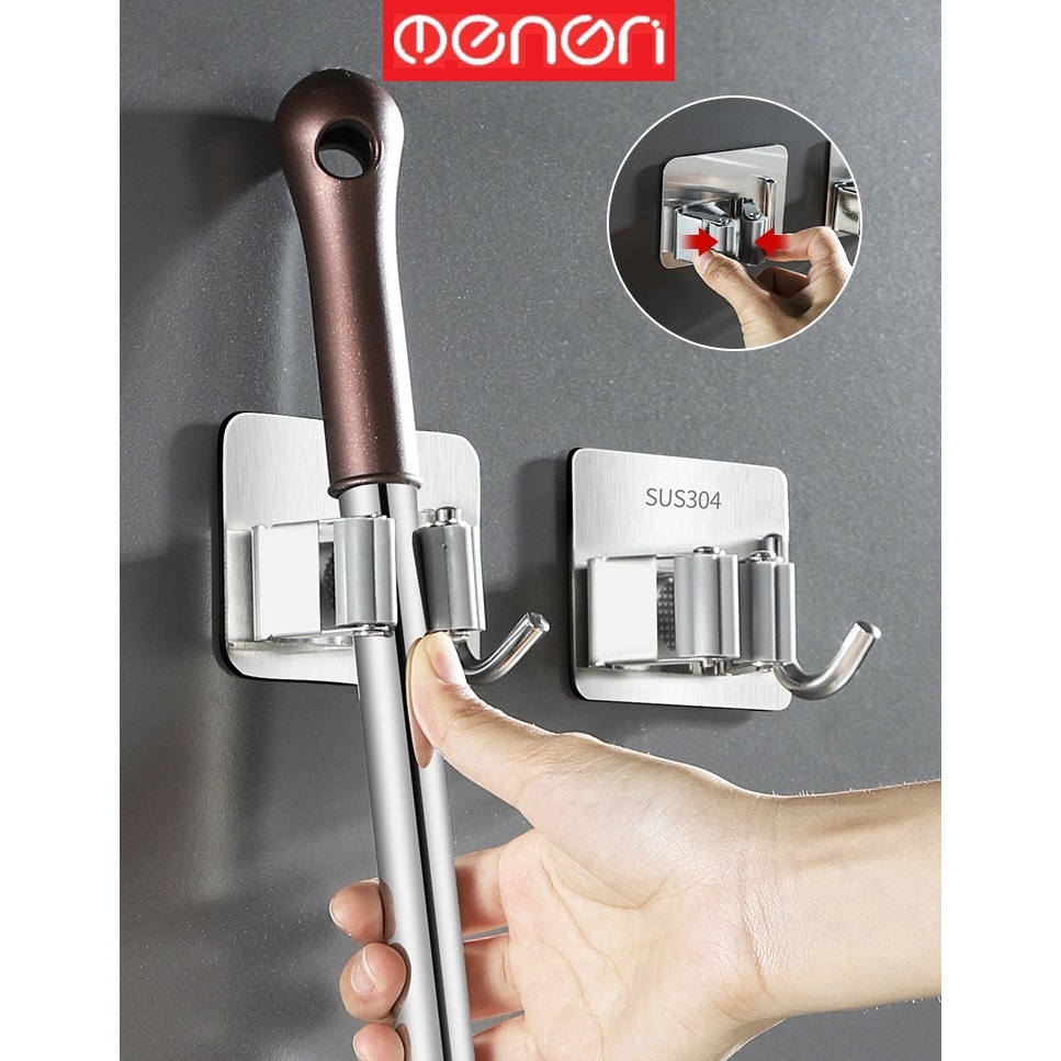 Móc Treo Cây Lau Nhà INOX 304 Dán Tường Gạch Men- OENON