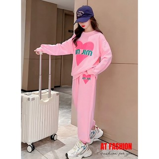 Mcbb 24-49 kg 100% vải cotton bộ đồ dài bé gái áo thun dài tay sweater quần jogger set quần áo bé gái thu đông trẻ em nữ