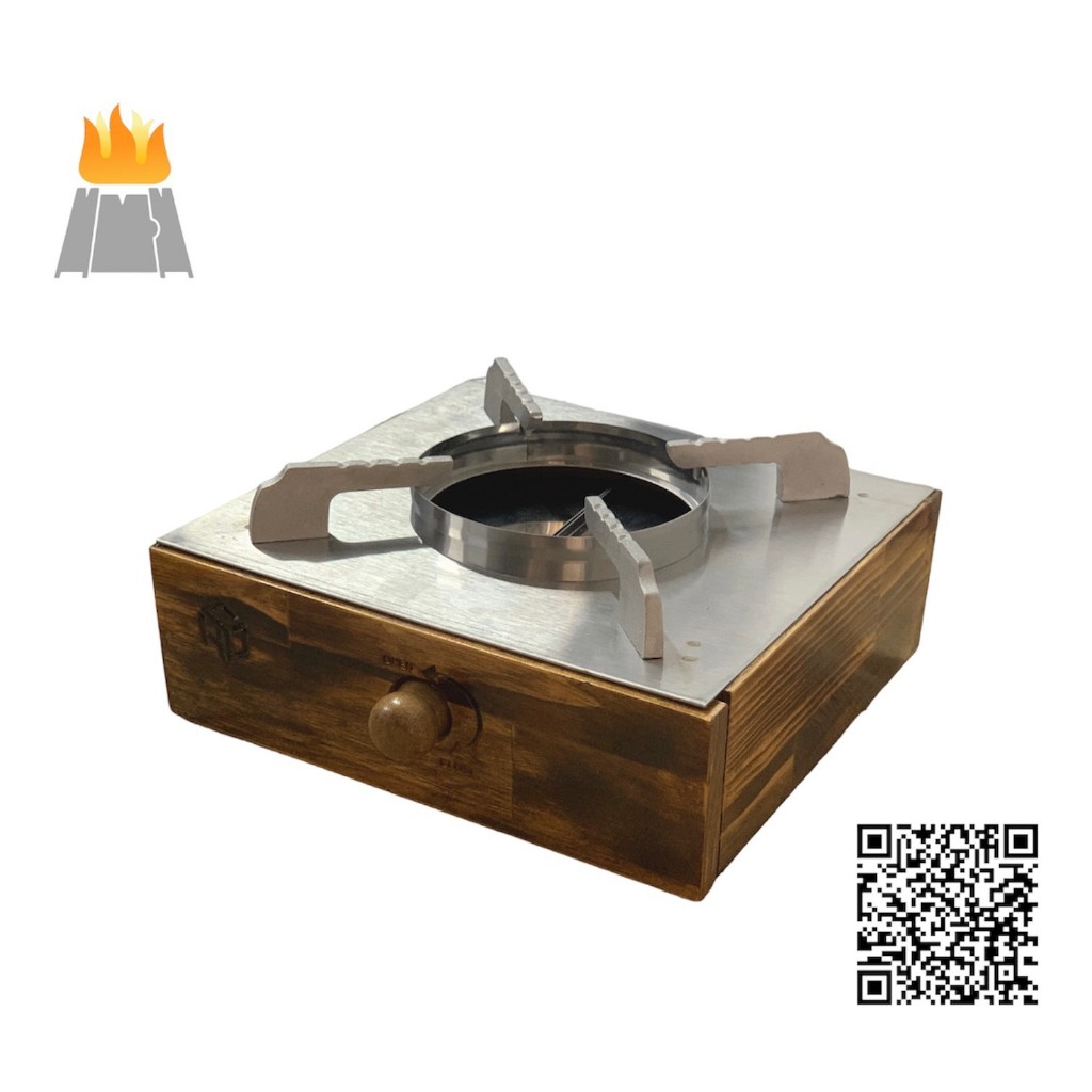 Bếp cồn Inox bọc gỗ cao cấp có ngăn kéo châm cồn tiện lợi - Sử dụng được tất cả các loại cồn - Giá xưởng