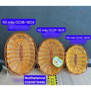 Rổ nhựa đan giả mây hình ovan ( rổ cạn)
