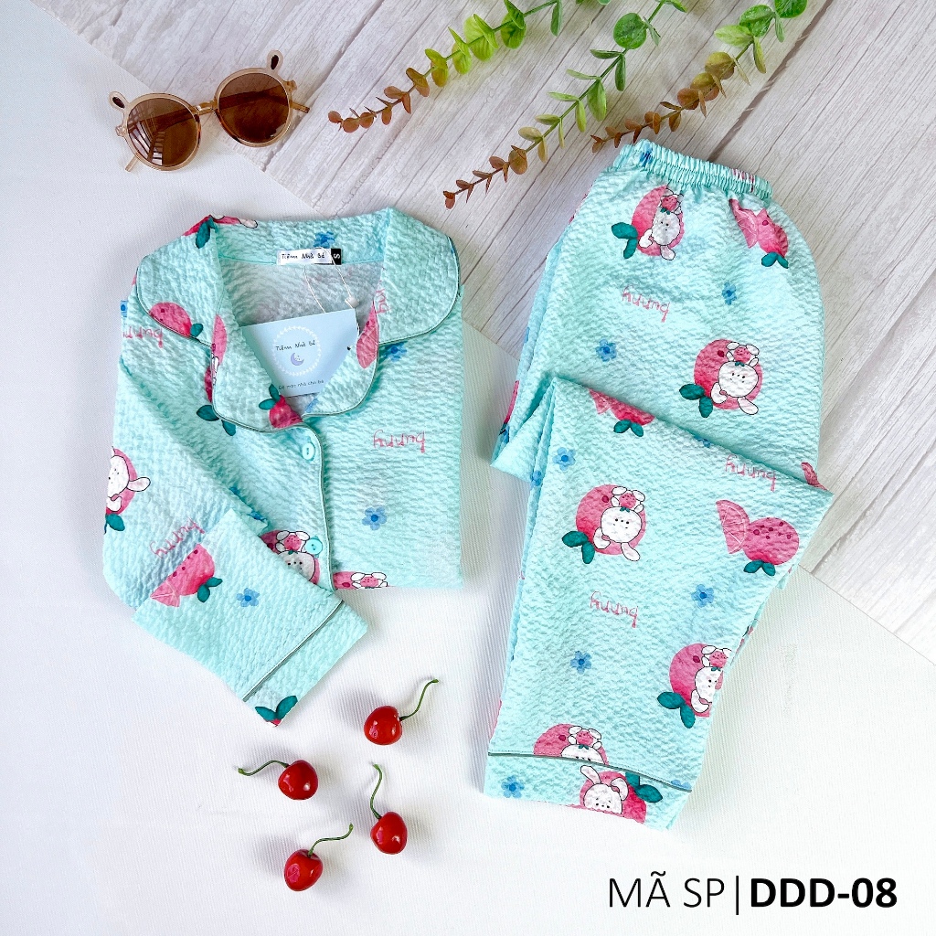 SIZE 12KG-50KG: Đồ mặc nhà, đồ Pijama bé vải Đũi mềm Tiệm Nhà Bé - Tay dài quần dài