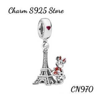 Charm pan ale treo tháp eiffel mickey disney bạc s925 thuần khiết hàng cao cấp