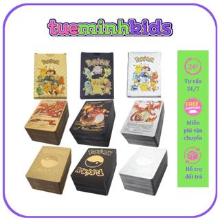 Thẻ bài Pokemon cao cấp , thẻ vàng Pokemon, mạ bạc, thẻ pokemon đen và cầu vồng 55 thẻ Tuệ Minh Kids8