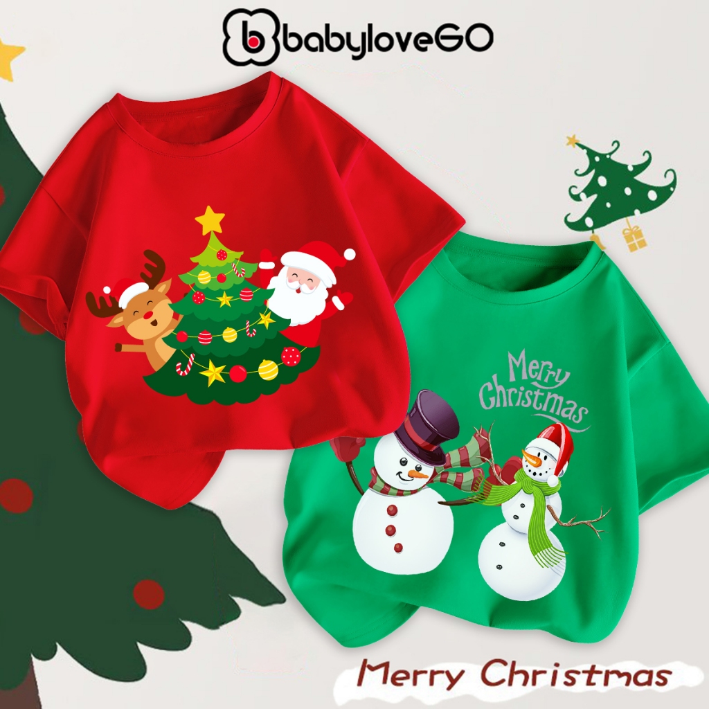 Áo thun cho bé Merry Christmas 2023 áo noel giáng sinh in hình độc đáo cho bé trai bé gái