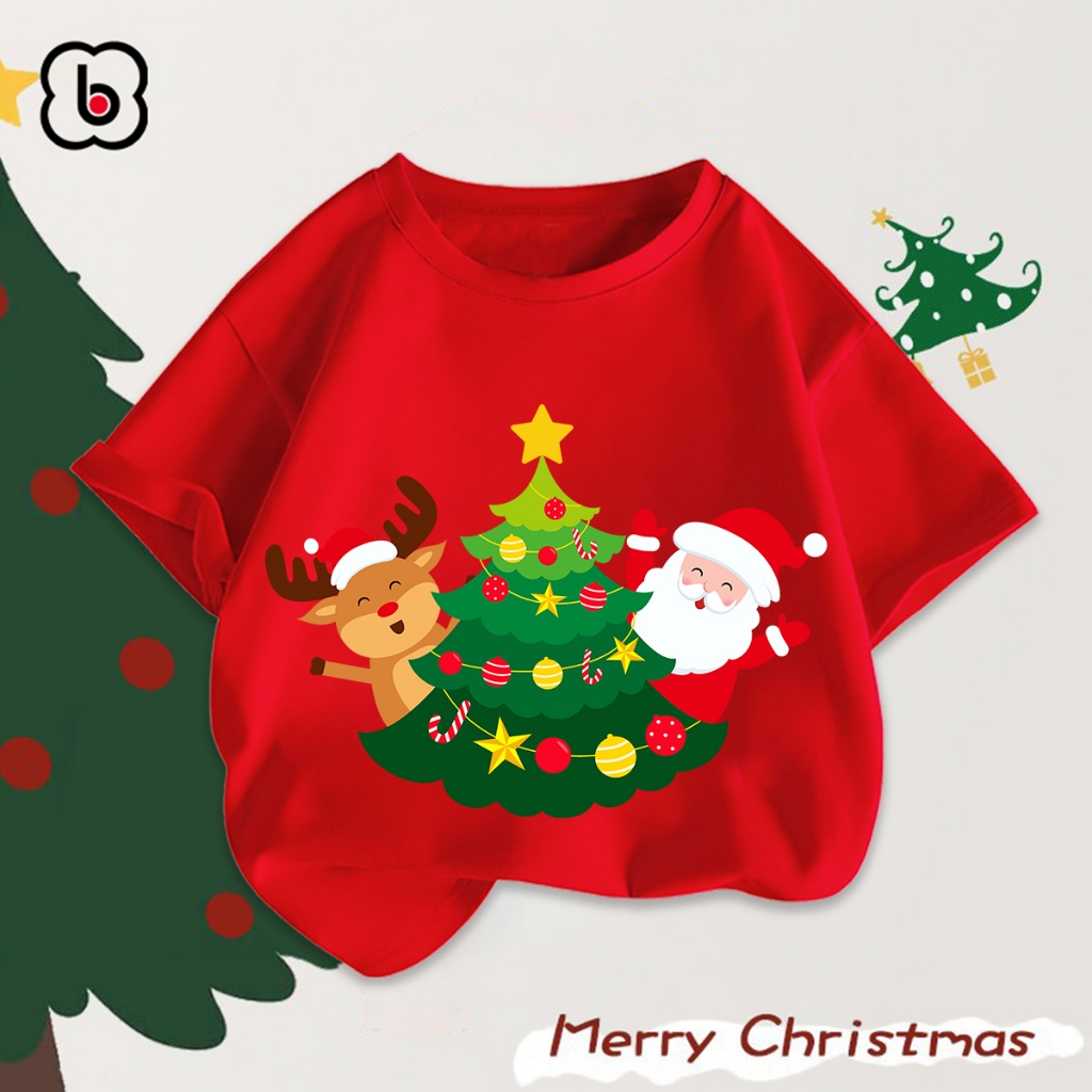 Áo thun cho bé Merry Christmas 2023 áo noel giáng sinh in hình độc đáo cho bé trai bé gái