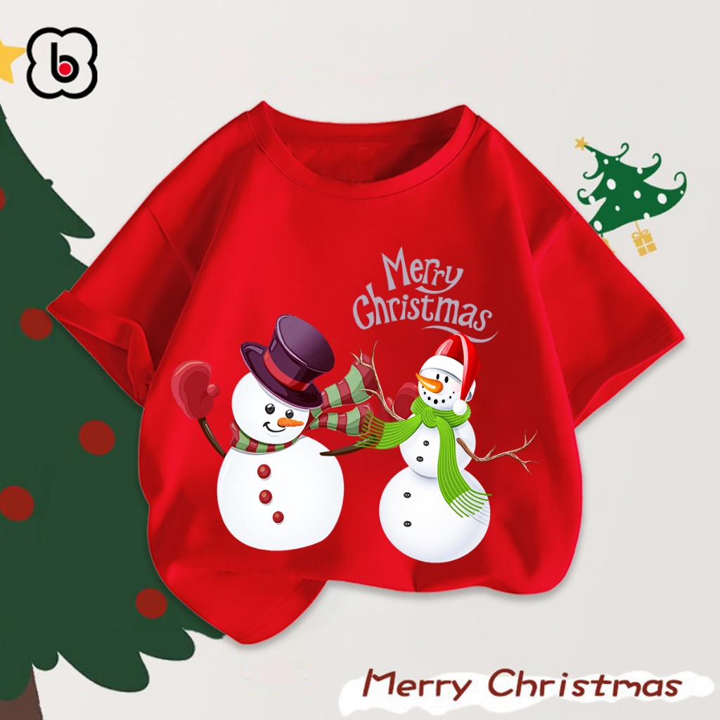 Áo thun cho bé Merry Christmas 2023 áo noel giáng sinh in hình độc đáo cho bé trai bé gái
