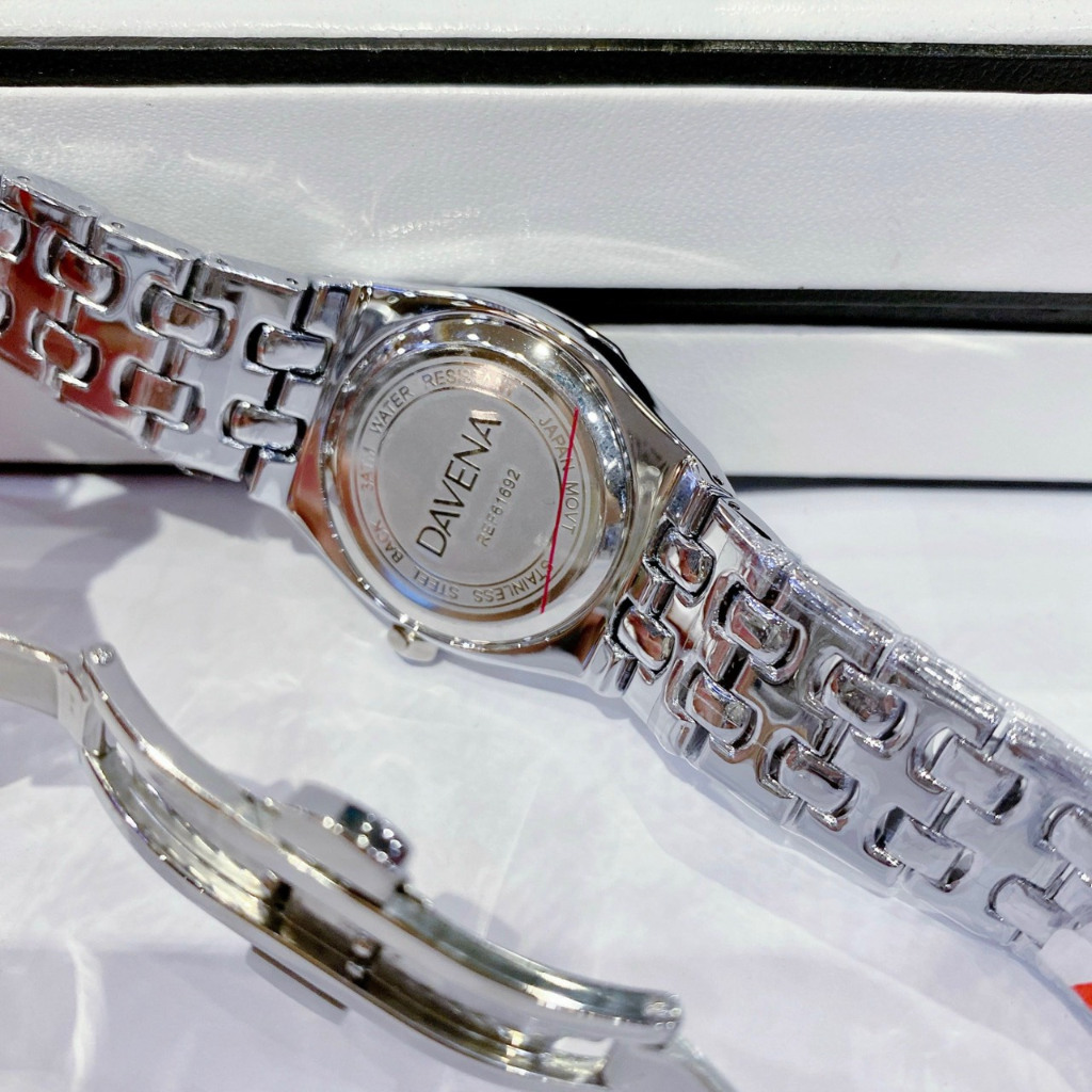 Đồng Hồ Nữ Auth Davena D 61692 Nạm Đá Sang Trọng, Máy Quartz - Pin , Size 30mm