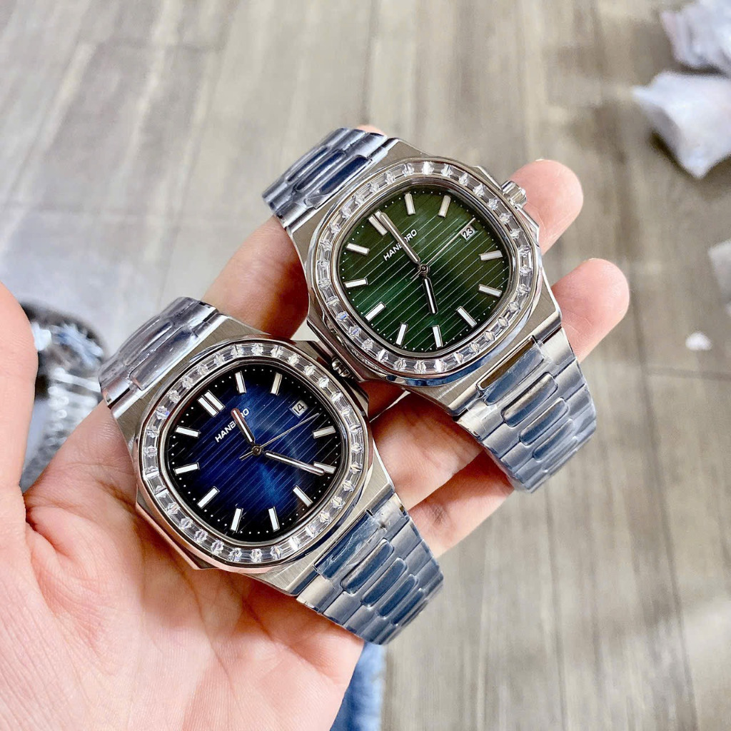 Đồng Hồ Nam Hanboro 8012 Nạm Đá - Tàu Ngầm, Size 42mm