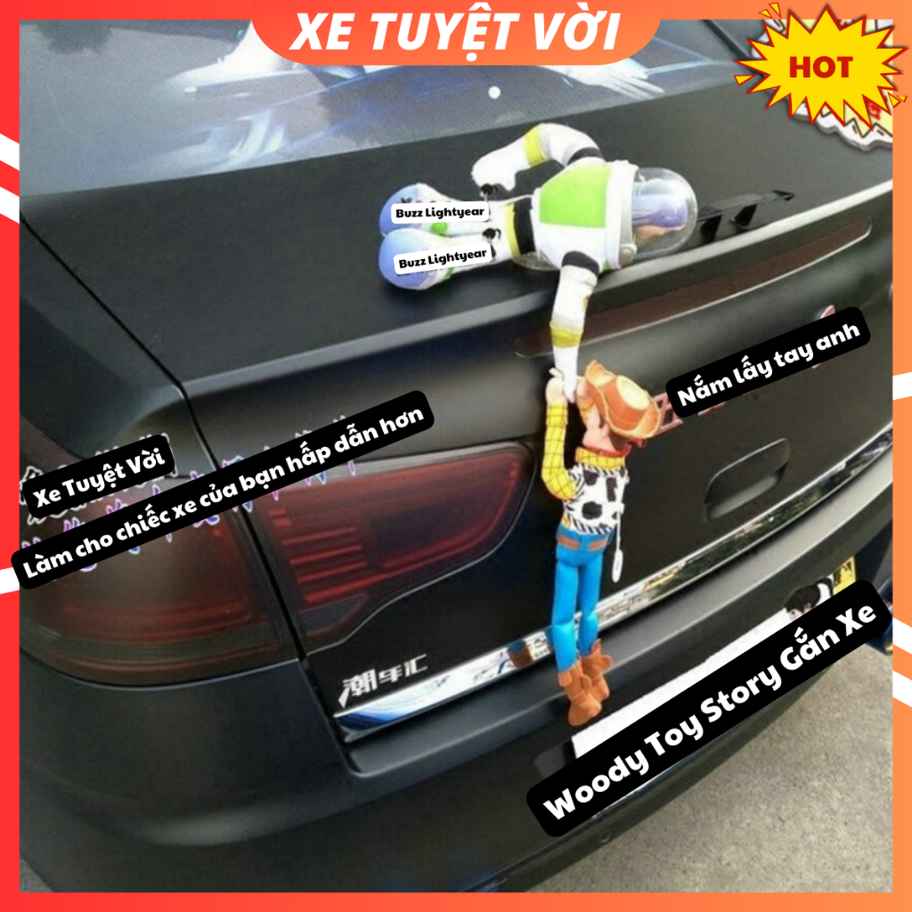 Woody Toy Story Gắn Xe, Woody Buzz Gắn Xe, Gấu Lotso Gắn Xe - Phụ Kiện Trang Trí Ô Tô Chất