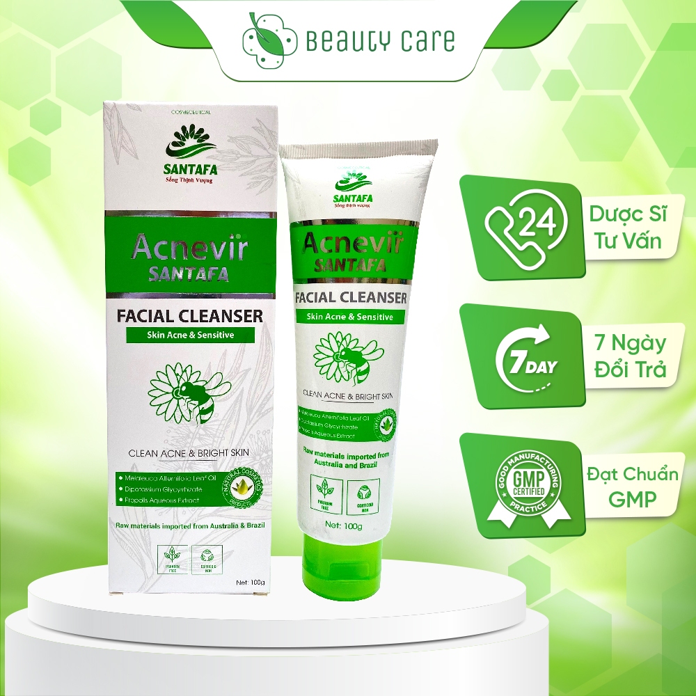 Sữa Rửa Mặt Sạch Sâu Thông Thoáng Lỗ Chân Lông Giúp Giảm Mụn Acnevir ( Tuýp 50 gram / 100 gram )