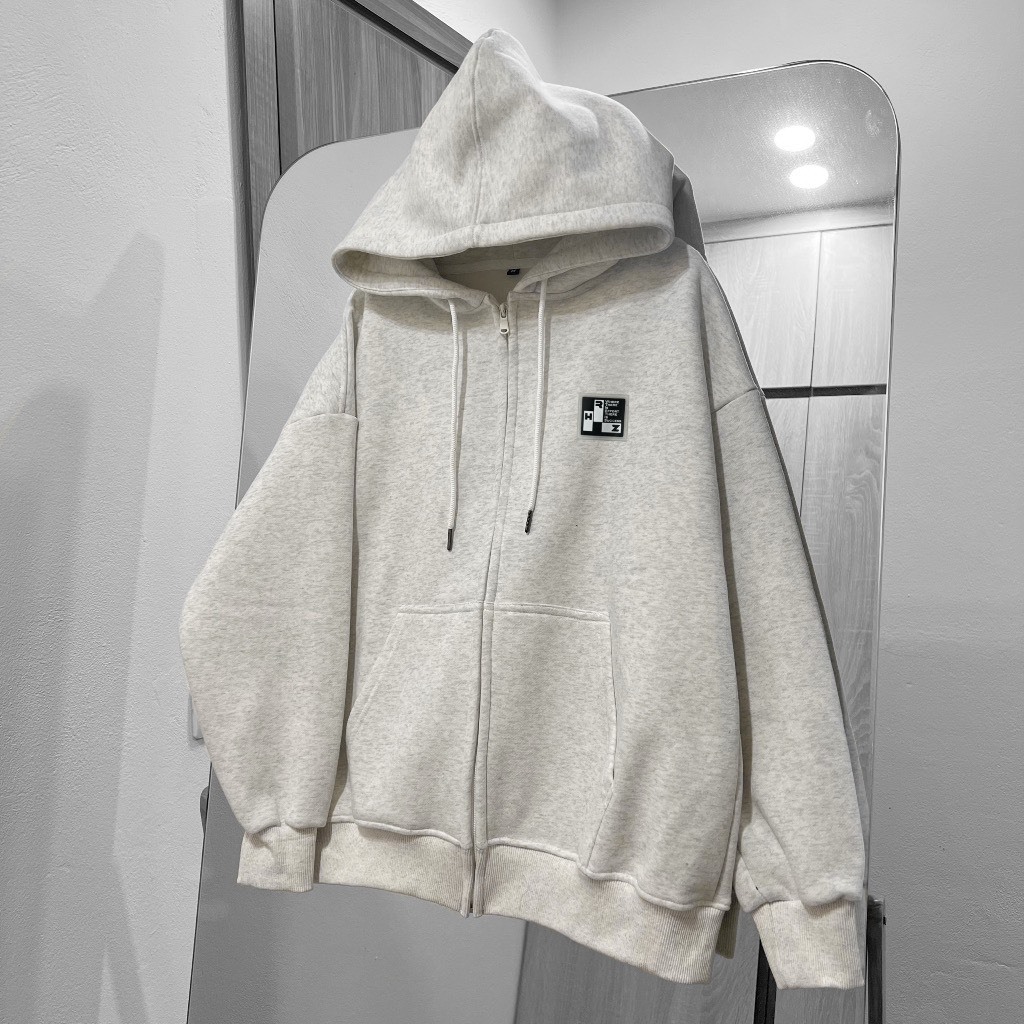Áo khoác nỉ nam nữ Thêu Tag Cao Su MEANSTORE áo khoác hoodie zip loại nỉ bông form rộng vải dày dặn - KNCS1