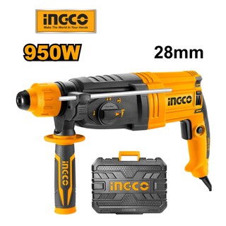  Máy khoan đục bê tông 3 chế độ 950W INGCO RGH9528 2,5J dùng điện Chuôi gài SDS 4 cạnh ,Φ 10mm 