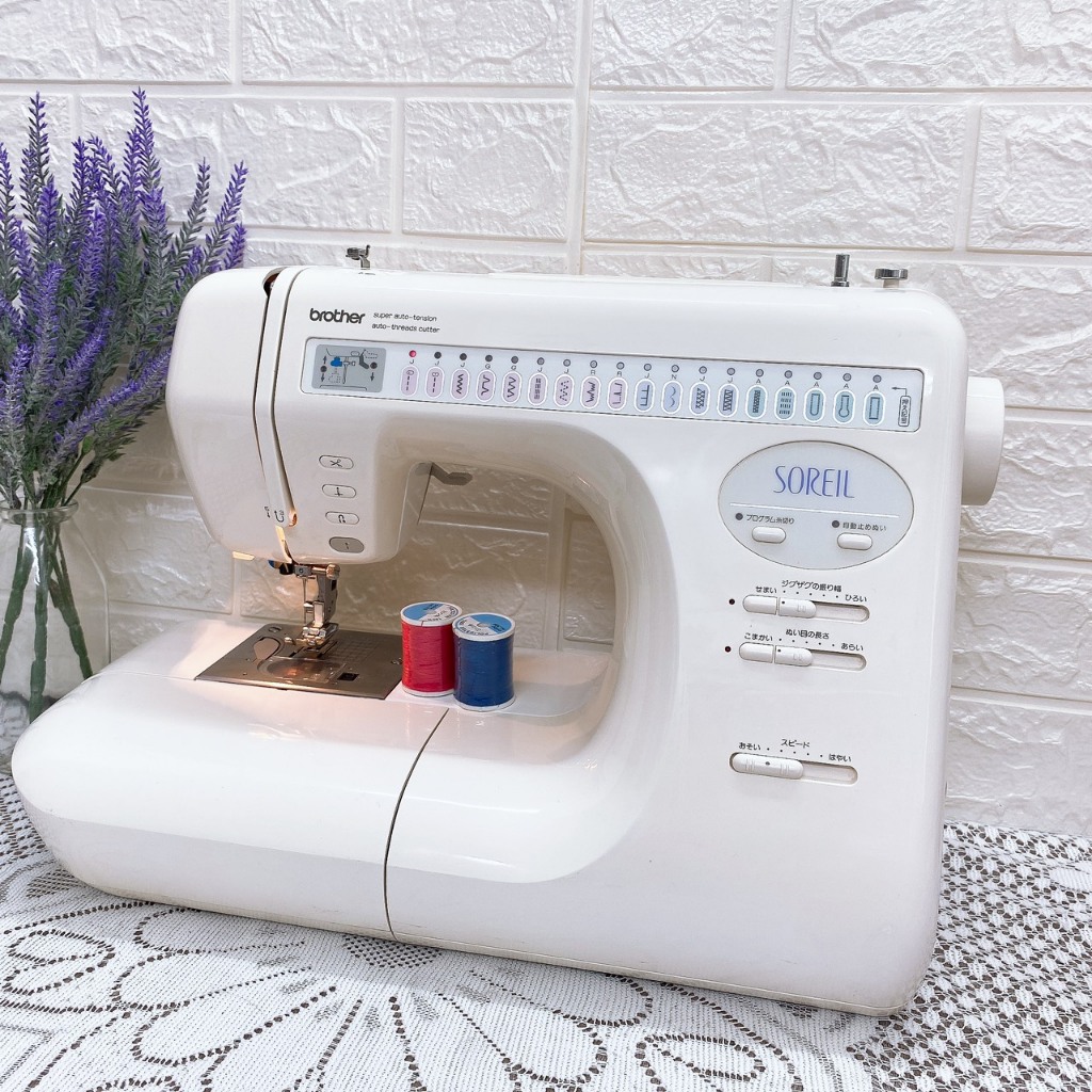Máy May Gia Đình Nhật Bãi Brother Soriel - Nặng 12 KG - Chạy Khỏe Êm Mượt- Khuy Vuông Tròn- Cắt Chỉ Tự Động