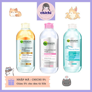 Nước tẩy trang làm sạch sâu dịu nhẹ cho mọi loại da - garnier micellar cleansing water 400ml