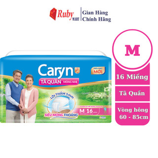 Tã quần năng hoạt Caryn size M (bụng 60-85 cm) 16 Miếng Mỏng Nhẹ Chống Tràn Cho Người Già