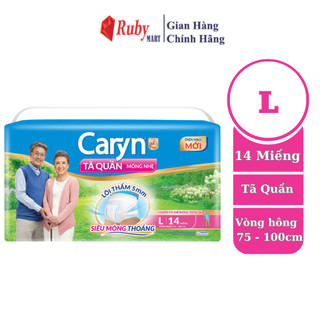 Tã Bỉm Quần Người Lớn Caryn Mỏng Nhẹ Chống Tràn Size L-14 Miếng Dành Cho Người Già Có Thể Tự Đi
