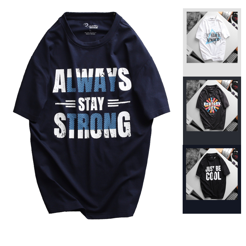 Áo Thun Nam Cổ Tròn Tay Ngắn Vải Cotton In Chữ Always Strong Big Size AO.122