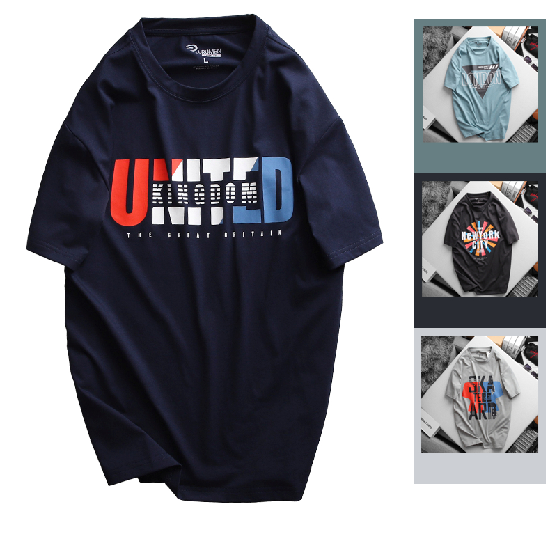 Áo Thun Nam Cổ Tròn Tay Ngắn Vải Cotton In Chữ United Có Big Size AO.123