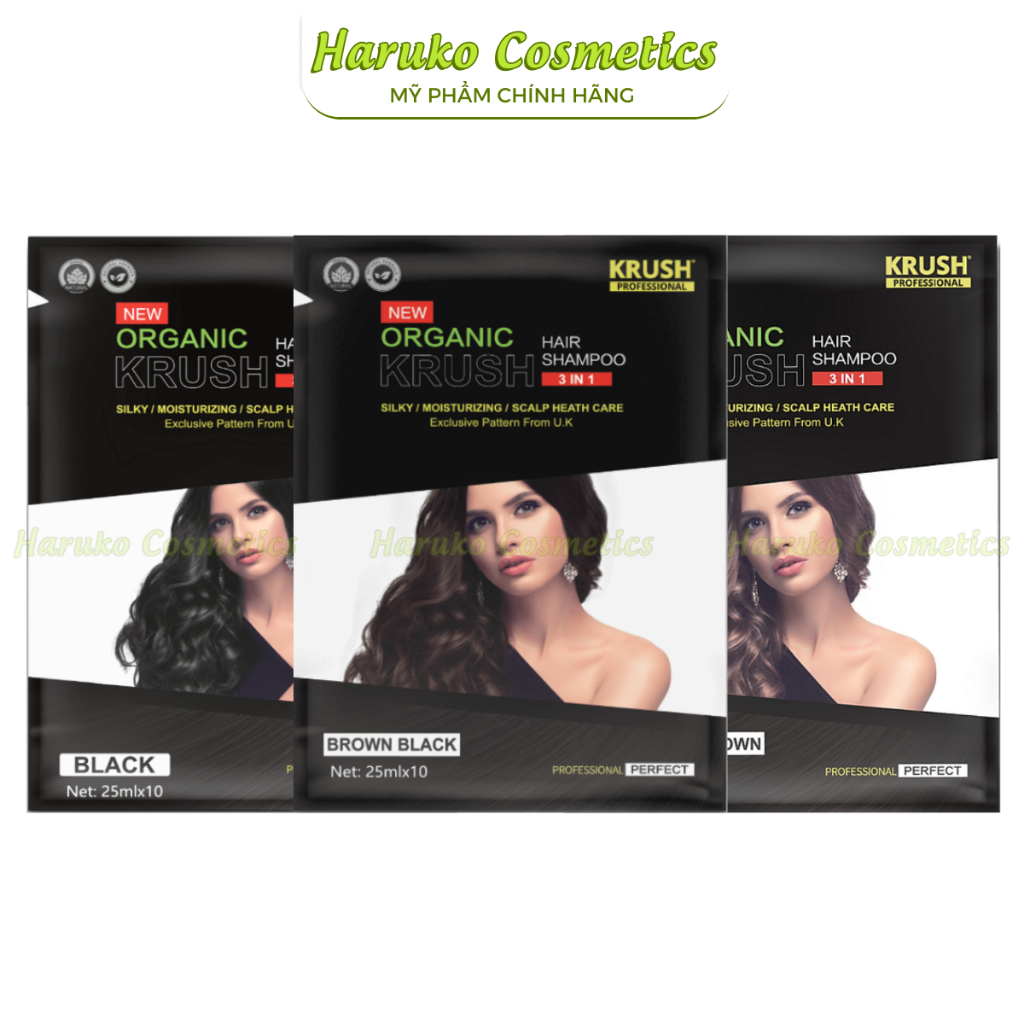[Chính hãng] Gói Dầu Gội Nhuộm Tóc Hữu Cơ Thiên Nhiên KRUSH 25ml