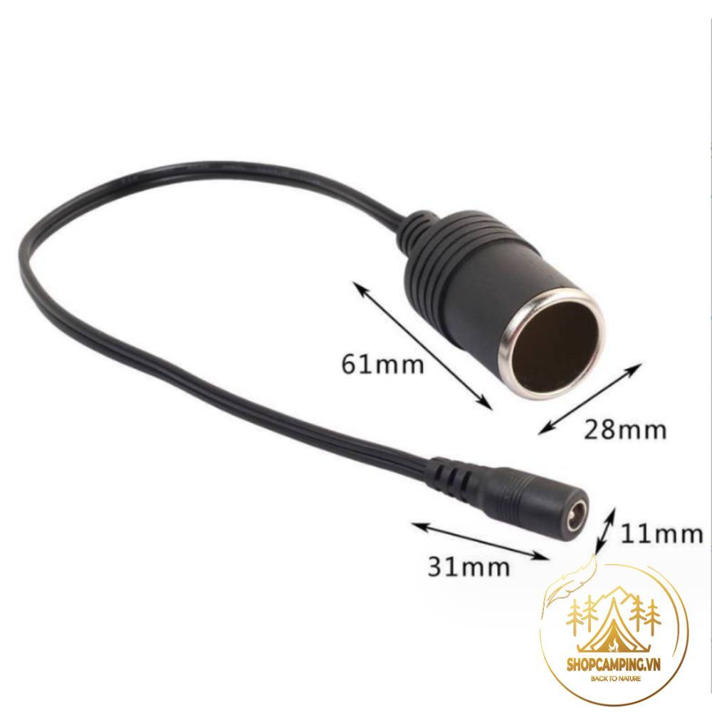 Dây đầu tẩu cái cắm nguồn oto chuyển sang jack DC đực, cái - Camping VietNam
