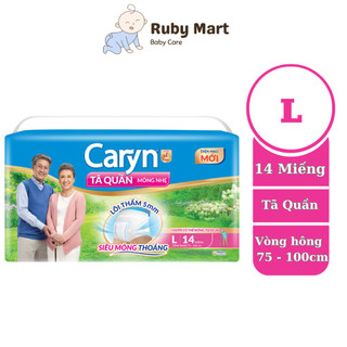 Tã Bỉm Quần Người Lớn Caryn Mỏng Nhẹ Chống Tràn Size L-14 Miếng Dành Cho Người Già Có Thể Tự Đi