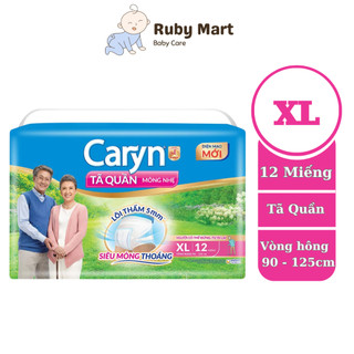 Tã/bỉm quần người lớn caryn mỏng nhẹ chống tràn size xl 12 miếng dành cho người già có thể tự đi lại được