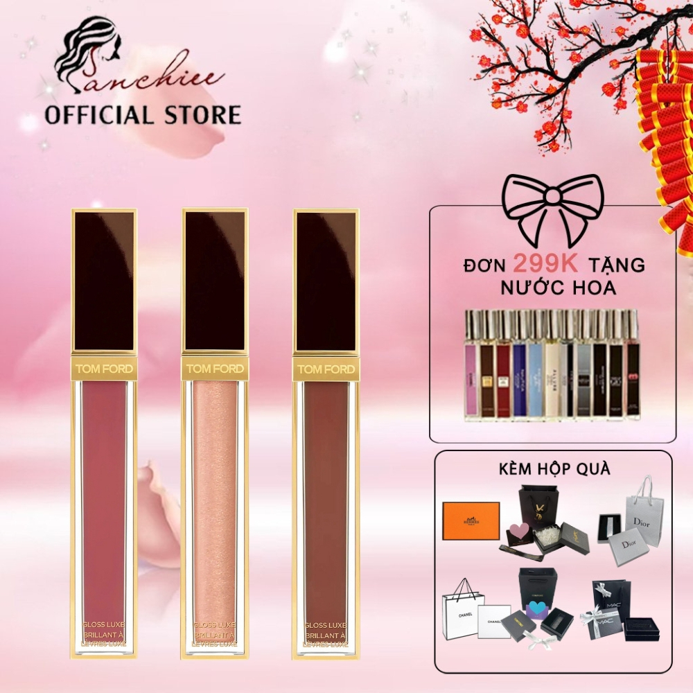 Son Kem Bóng Tom Ford Gloss Luxe Lip, Son Tomford Kem 20 Phantome Màu Nâu Đất siêu hot.