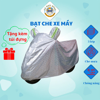 Bạt che xe máy cao cấp Xe Nhà Mình, 3 lớp, tráng nhôm, chống nắng, nóng, mưa, bụi bảo vệ xe hiệu quả