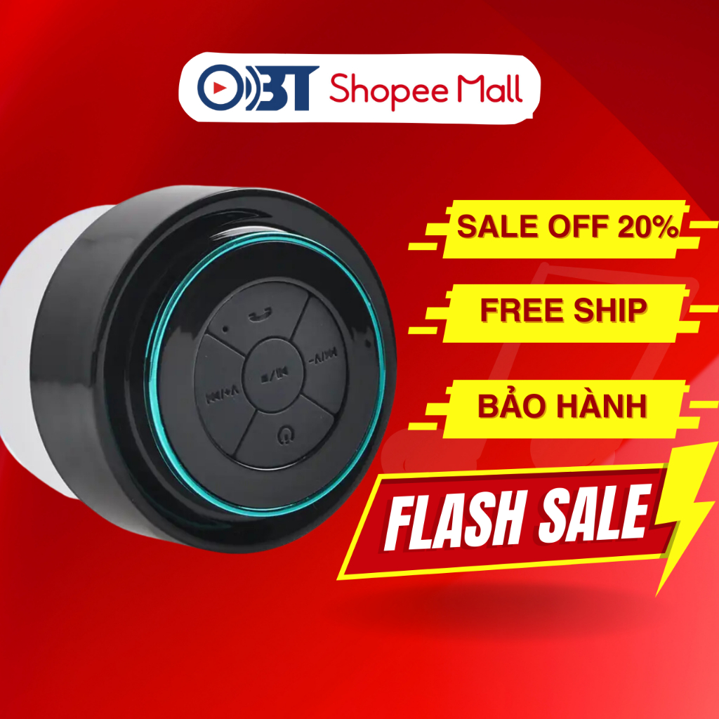 Loa bluetooth mini chống nước OBT F012 - Loa gắn tường, gắn nhà tắm - Bảo hành chính hãng 12 tháng