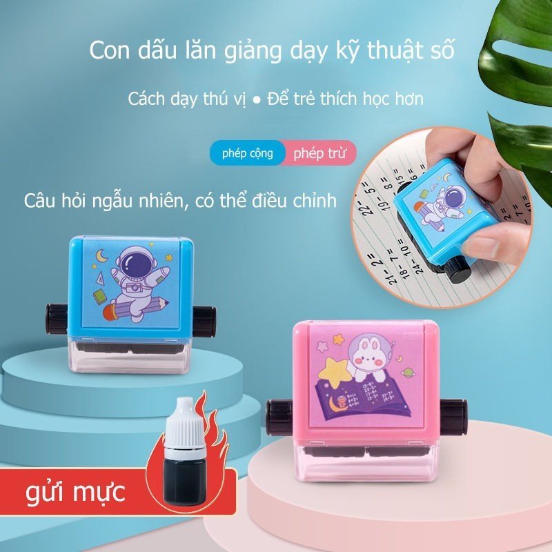 Máy Tạo Phép Tính Cộng Trừ Nhân Chia mini đơn giản ngẫu nhiên cho bé - Con lăn phép toán
