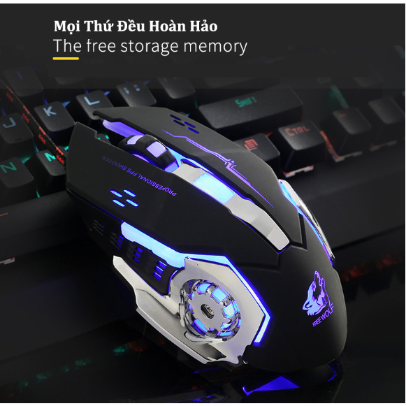 Combo Bàn Phím Chuột Gaming LED Cầu Vồng Giả Cơ Cao Cấp Hỗ Trợ Chơi Game LMHT / Đột Kích K4 + V5 đen | BigBuy360 - bigbuy360.vn