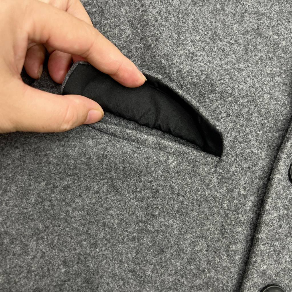 Áo khoác bé trai Dạ ép ZR cổ bẻ màu Ghi