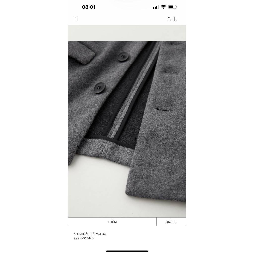 Áo khoác bé trai Dạ ép ZR cổ bẻ màu Ghi