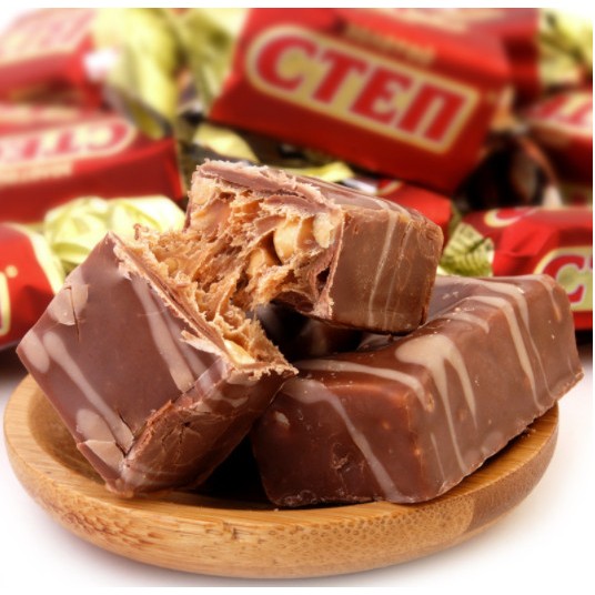 🍫 🍫🍫 Kẹo CTEN đỏ, tím Nga Socola Hạnh Nhân🍫 🍫 🍫