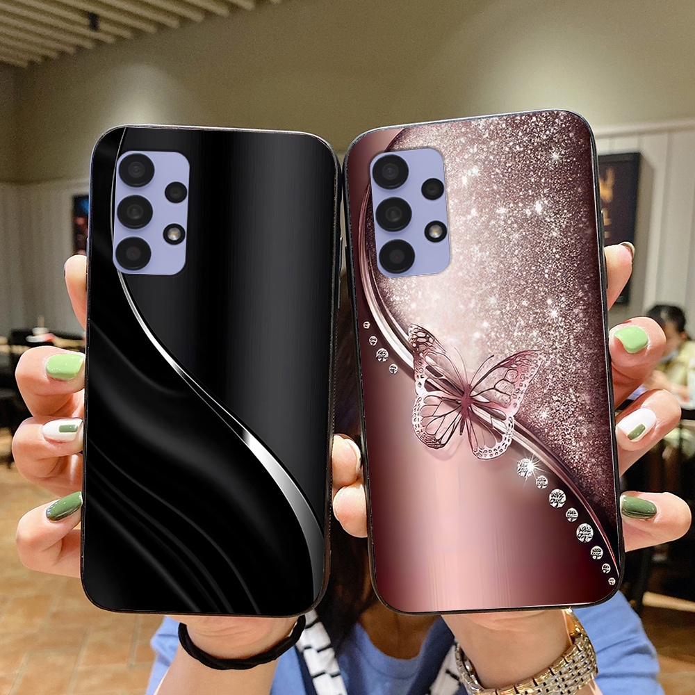 Ốp điện thoại mặt kính Samsung a32 4 g / a32 5g/ ss a52 / ss a72 in hình đơn giản sang trọng