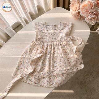VÁY BÉ GÁI SÁT NÁCH CHẤM BI NƠ EO - MT5296