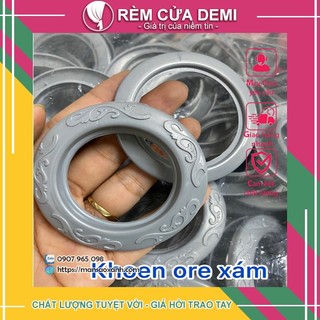[Phụ Kiện Rèm Cửa Demi] Combo KHOEN XÁM may kiểu ore xỏ khoen - Đường kính 4cm sử dung cho nhiều loại thanh treo.
