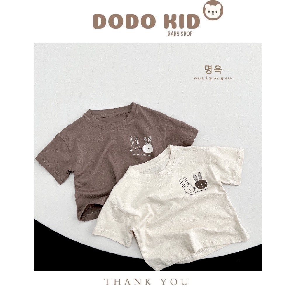 Áo phông cho bé trai bé gái in thỏ con style Hàn Quốc cực đáng yêu từ 9-16kg