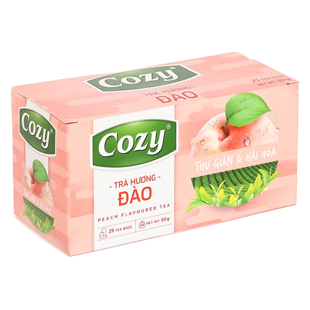 Trà Cozy túi lọc 20 túi x 2g đủ vị hồng trà / đào/ dâu/ atiso/ hương sen/ hương nhài/ táo/ bạc hà
