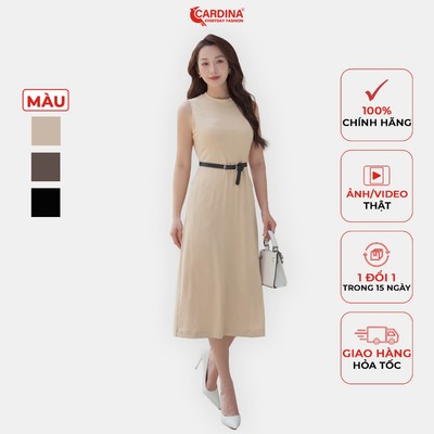 Đầm len tăm nữ CARDINA kiểu dáng hiện đại trẻ trung phom dáng suông dễ mặc 3VAL16