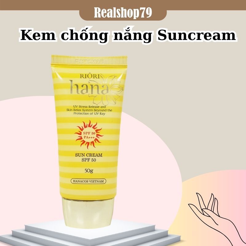 Kem chống nắng RIORI HANA SPF 50 bảo vệ làn da toàn diện - SUN CREAM 50g dành cho mọi loại da