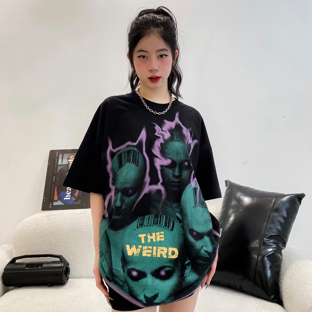 LOCAL BRAND Áo thun The Weird Phong Cách Unisex Form Rộng ATK827